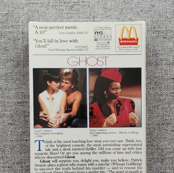 Ghost VTG McDonald's VHS Movie NEW Sealed 1993 - Picture 9 of 14